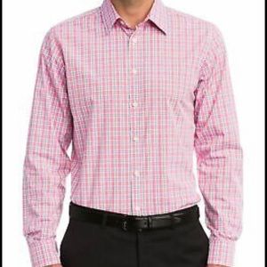 J. Maverick New York pink plaid shirt. Small.